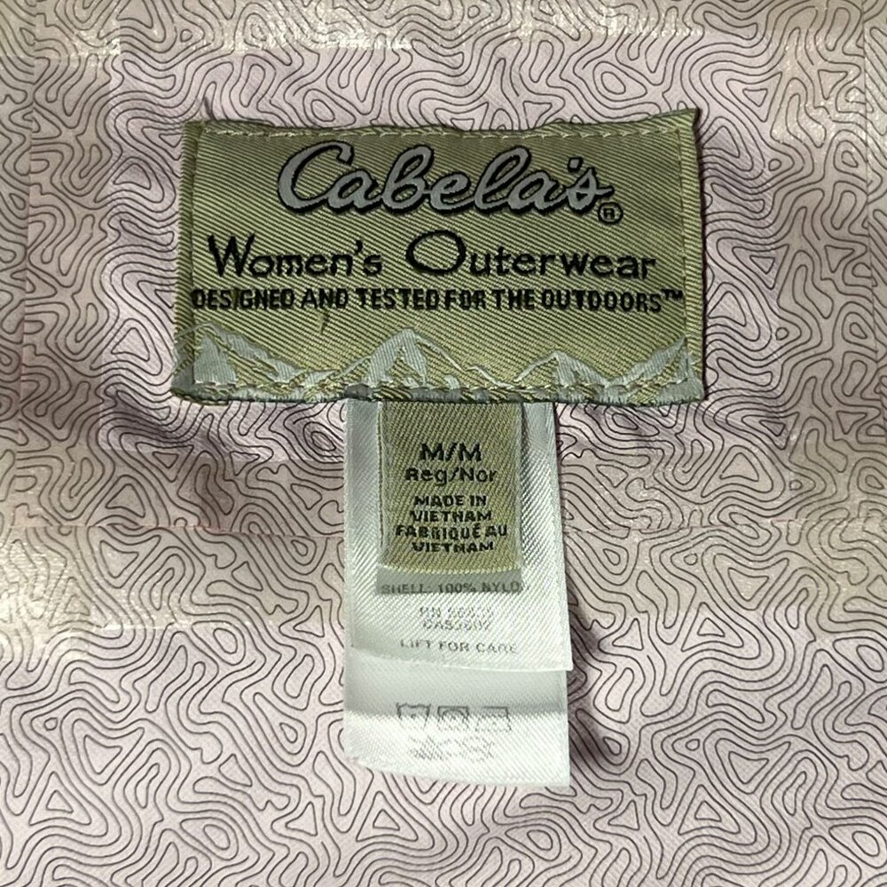 Cabelas Salmon Pink Rain Jacket Removable Hood Zippered Pockets Pits M Adjust - Picture 7 of 16